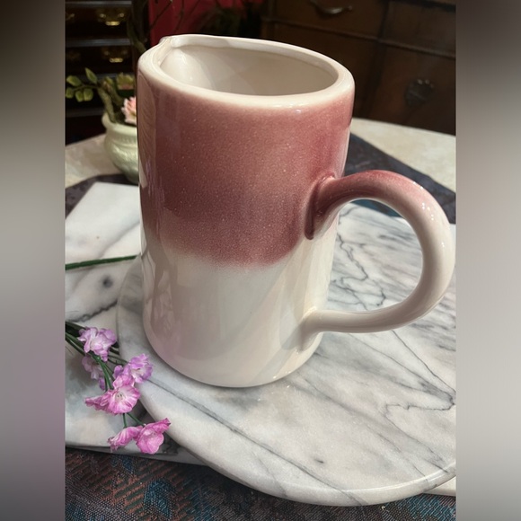 Pink Ceramic Art Pottery 7” Pitcher - Drip Glaze Finish - Picture 5 of 8
